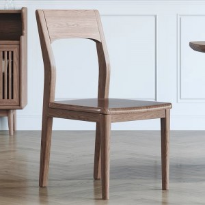 Wooden natural upholstered seat dining chair