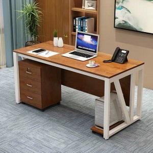 Modern wood simple home office writing desk with drawers