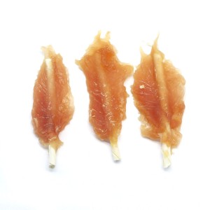 OEM کتے کے ناشتے، چکن بریسٹ لپیٹے ہوئے کچے چبانے والی چھڑیاں