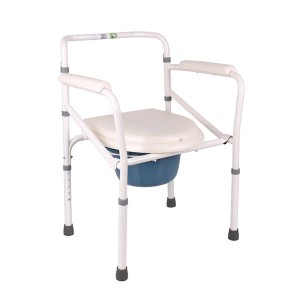 Cadeira plegable con estrutura de aceiro para coidados domésticos