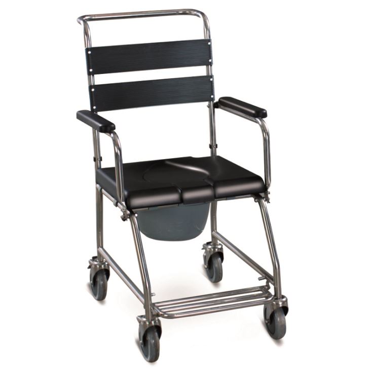 Cadeira de rodas para ducha de aceiro inoxidable