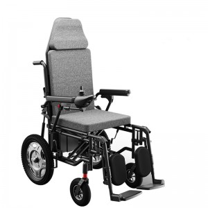 Engelliler için Uzayda Eğilebilen Elektrikli Tekerlekli Sandalye Çok İşlevli Katlanır Elektrikli Yatan Tekerlekli Sandalye