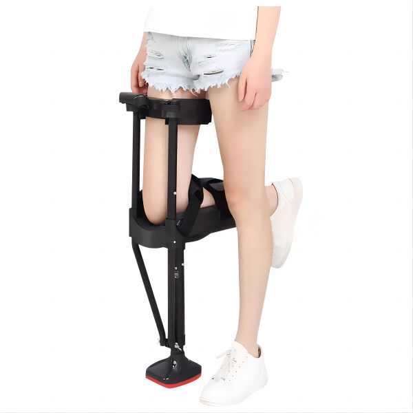 Crutches Hand-Free Knie Pads Non-Slip Single Leg Telescopic Assisted Walking...