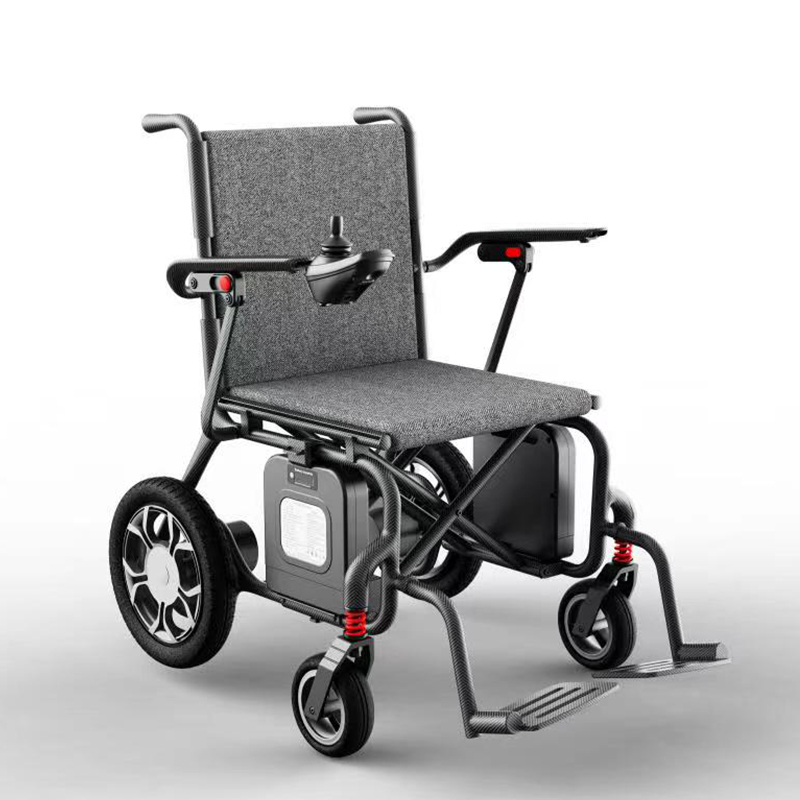 Електрична моќна инвалидска количка Лесна преклопна медицинска ролаторна инвалидска количка Ал...