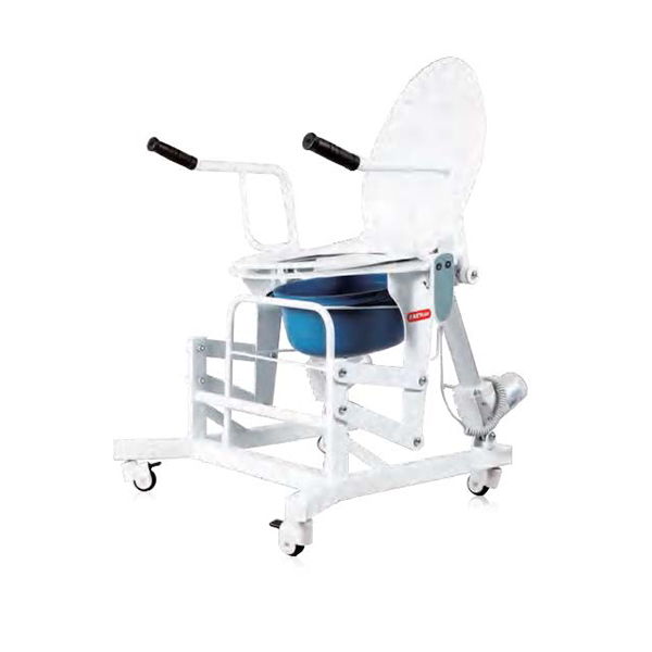 Augstuma regulēšanas medicīniskais portatīvais pārnēsājamais tualetes kumodes krēsls ratiņkrēsls