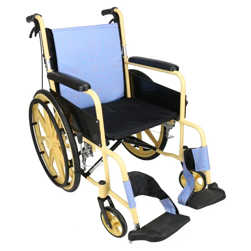 Sammenleggbar aluminiumslegering lettvekts manuell rullestol for funksjonshemmede