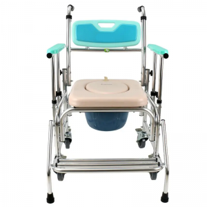 Cadeira higiênica de alumínio com apoio de braço ajustável em altura