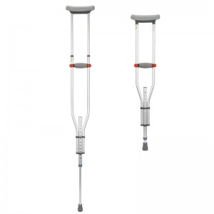 Kualitas Tinggi Aluminium Alloy Underarm Axillary Crutch Walking Stick kanggo Pateni