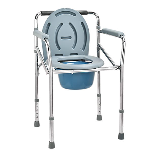 Foldable Adjustable Bedside Shower Toilet Chair Commode