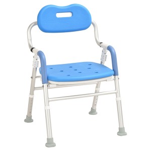 كرسي استحمام منزلي طبي من الألومنيوم بارتفاع قابل للتعديل لكبار السن