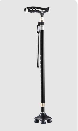 Kusurwa huɗu Telescopic Anti-skid Crutches Tare da Fitilar Led