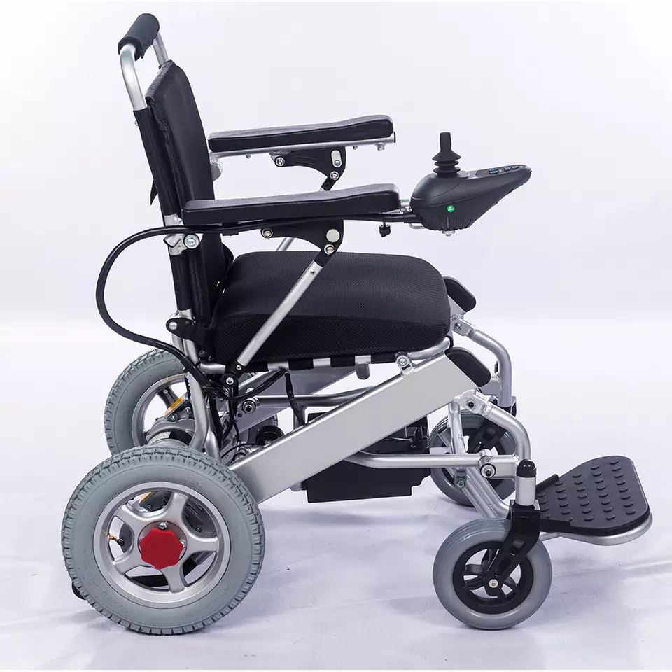 Cadira de rodes elèctrica portàtil plegable lleugera d'alumini