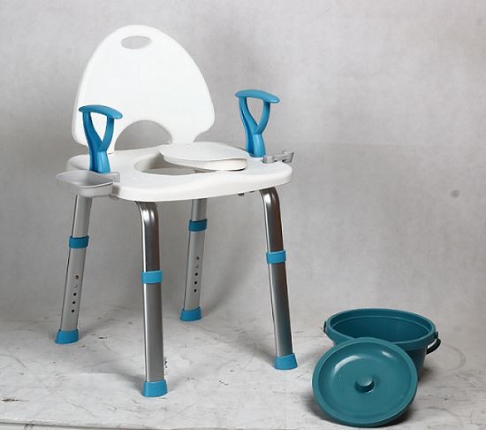 Tool Free Knock Downed ABS Shower Chair & 2 yn 1 Commode Shower Chair