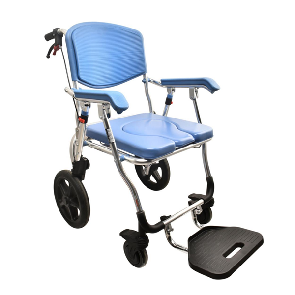 Αναπηρικό καροτσάκι με πτυσσόμενο σκαμπό μπάνιου Health Care