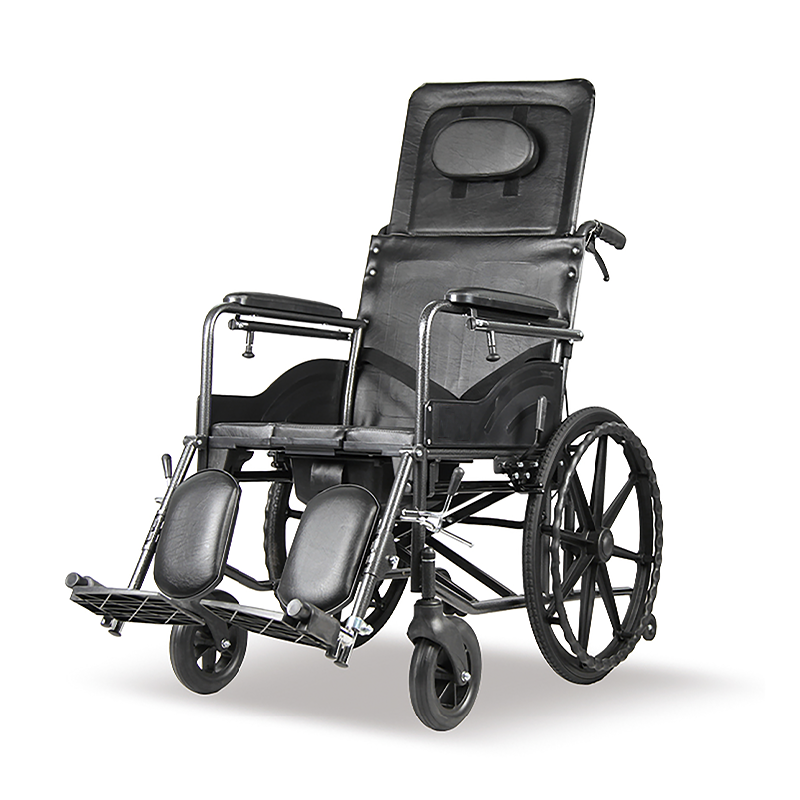 Mediese opvoubare hoë rug leun handmatige rolstoel vir gestremdes