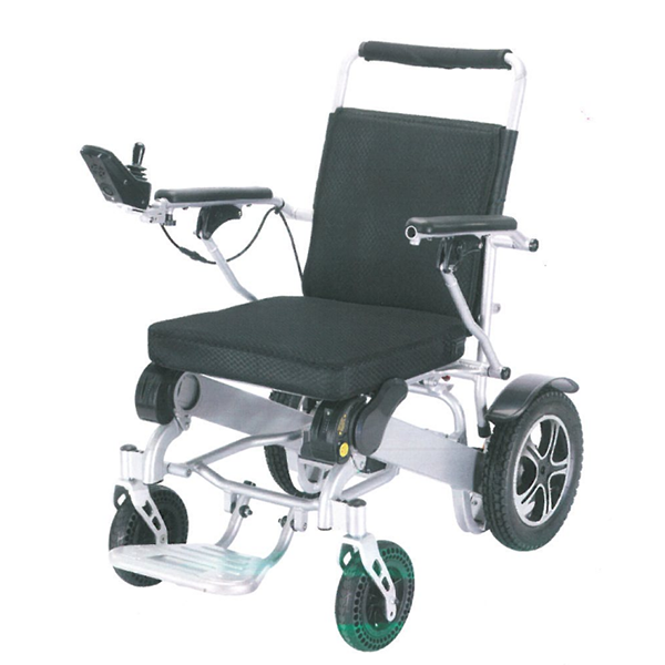 Ce sammenklappelig elektrisk kørestol i høj kvalitet i aluminium