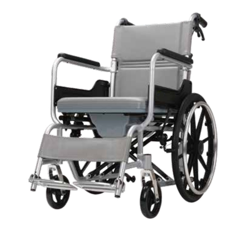 OEM จีนอลูมิเนียมเฟรม Commode รถเข็นคนพิการสำหรับคนพิการ