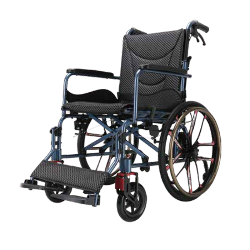 כיסא גלגלים ידני עם מסגרת אלומיניום קלת משקל לנכים