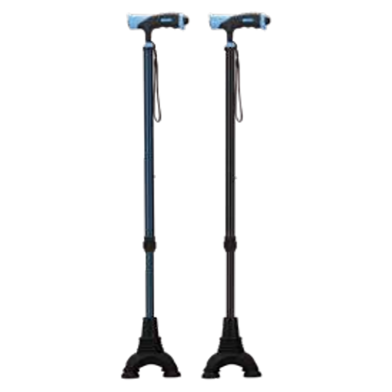 I-Outdoor Multifunctional Height Adjustable Quad Walking Stick