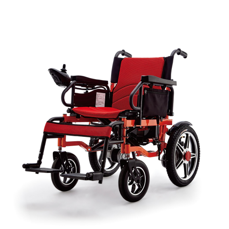 Invalidni prenosni lahki zložljivi električni invalidski voziček