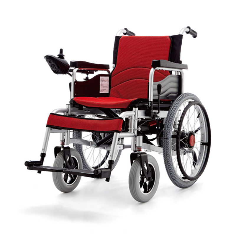 Lahek zložljiv zunanji električni invalidski voziček za vse terene z medicinsko opremo
