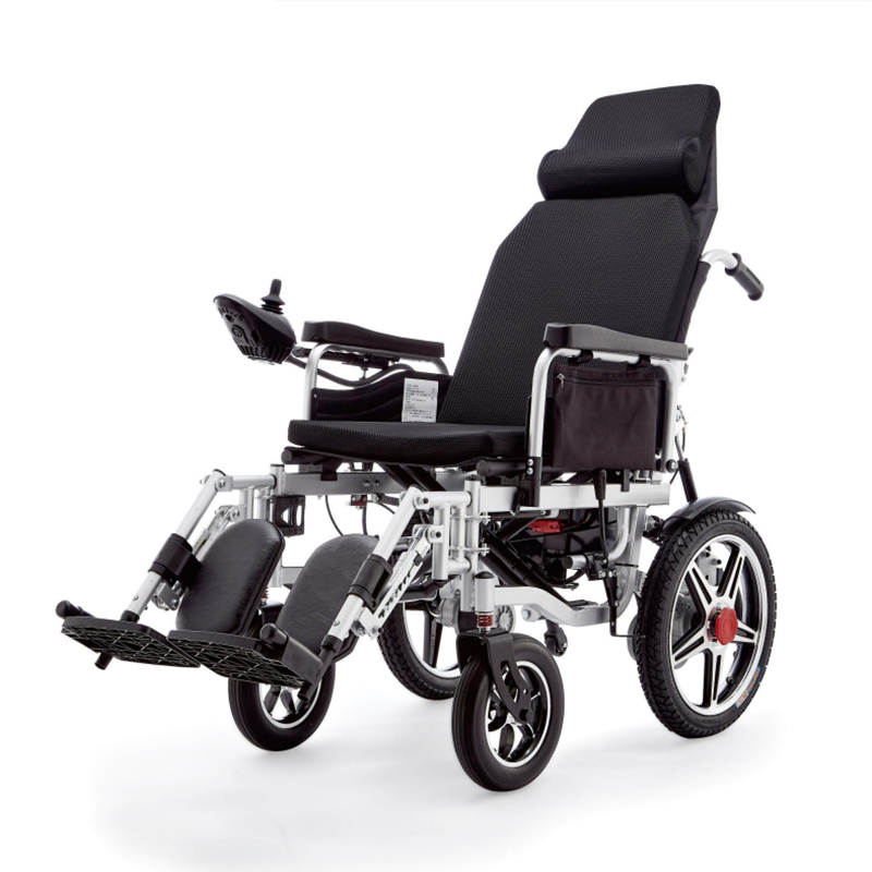 Zložljiv jeklen invalidski voziček z električnim pogonom za invalide