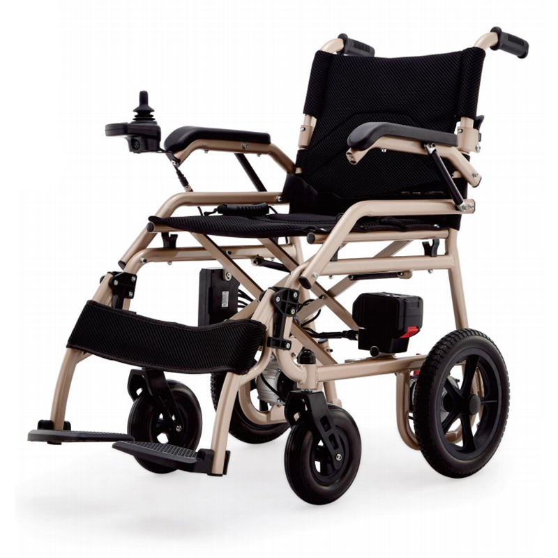 Opklapbere lichtgewicht elektryske rolstoel mei lithiumbatterij foar handikapten