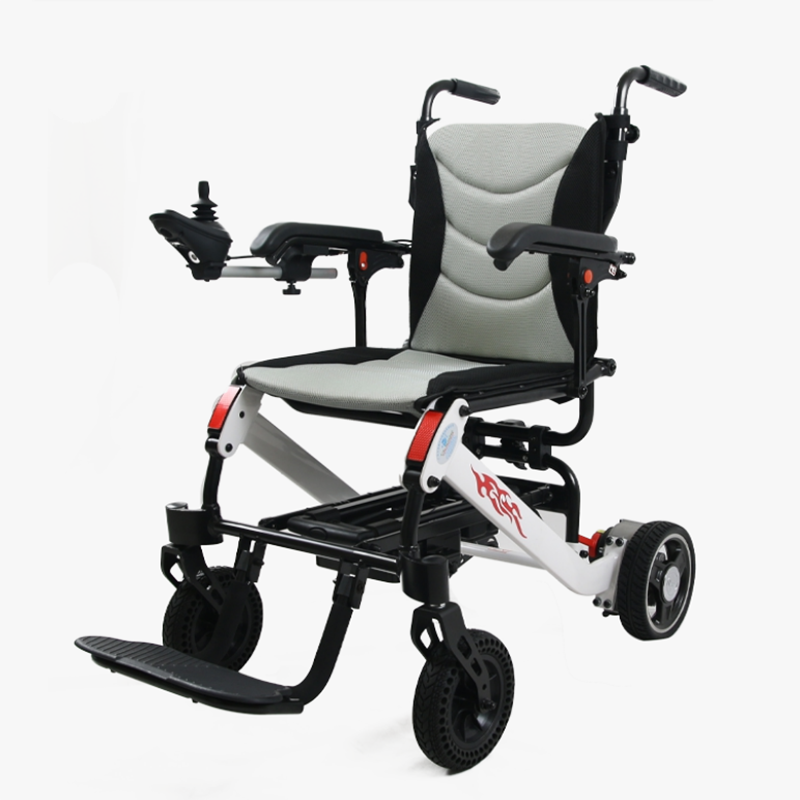 Gehandicapte opvouwbare elektrische rolstoel Aluminium lichtgewicht elektrische rolstoel