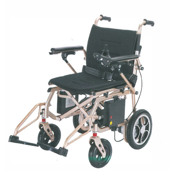 Vonkajší hliníkový ľahký elektrický invalidný vozík s bezkomutátorovým motorom