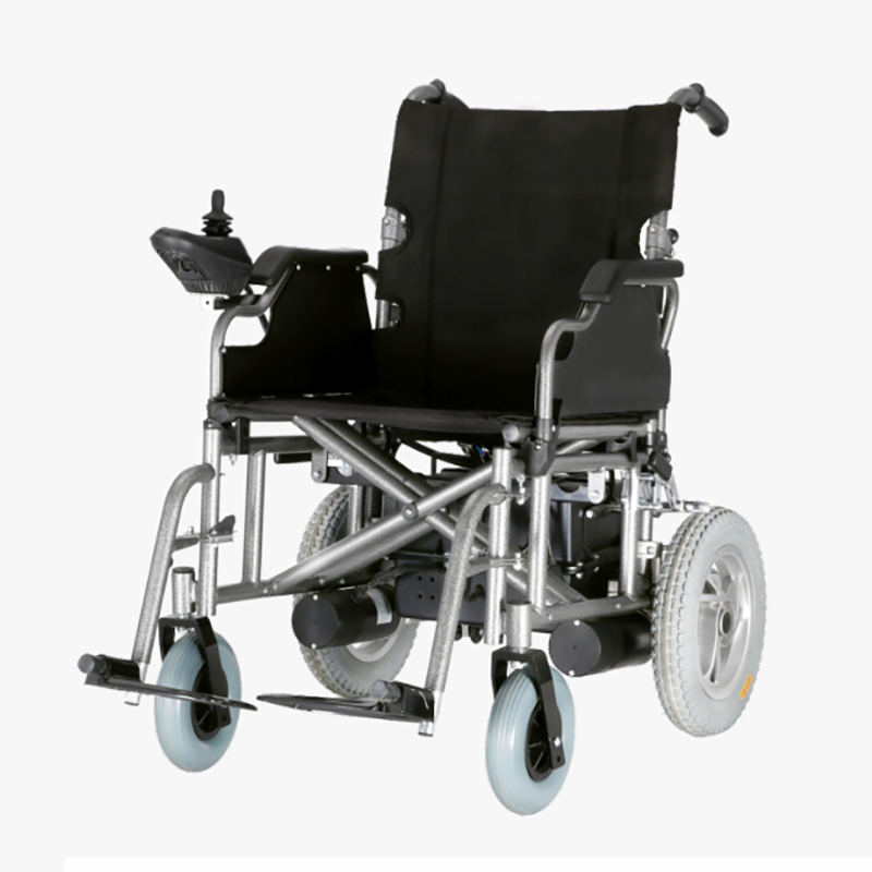 Ulkokäyttöön tarkoitettu alumiiniharjamoottori kokoontaittuva sähköinen pyörätuoli liikuntarajoitteisille