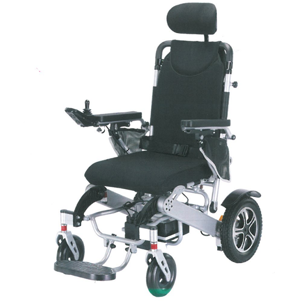 Ērts, inteliģents elektriskais ratiņkrēsls ar augstu muguru