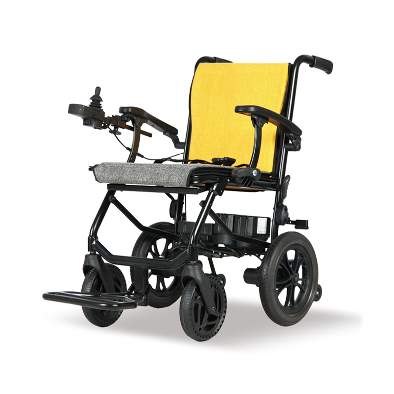 Alumīnija viegls saliekams jaudas elektriskais ratiņkrēsls ar suku motoriem