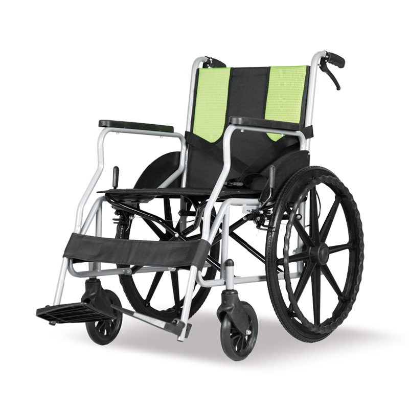 Sineeske fabrikant opklapbere lichtgewicht stielen rolstoel mei CE