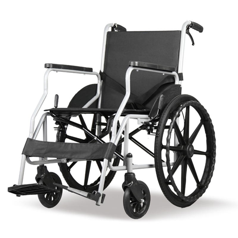 صندلی چرخدار فولادی با کیفیت بالا تاشوی دستی برای سالمندان