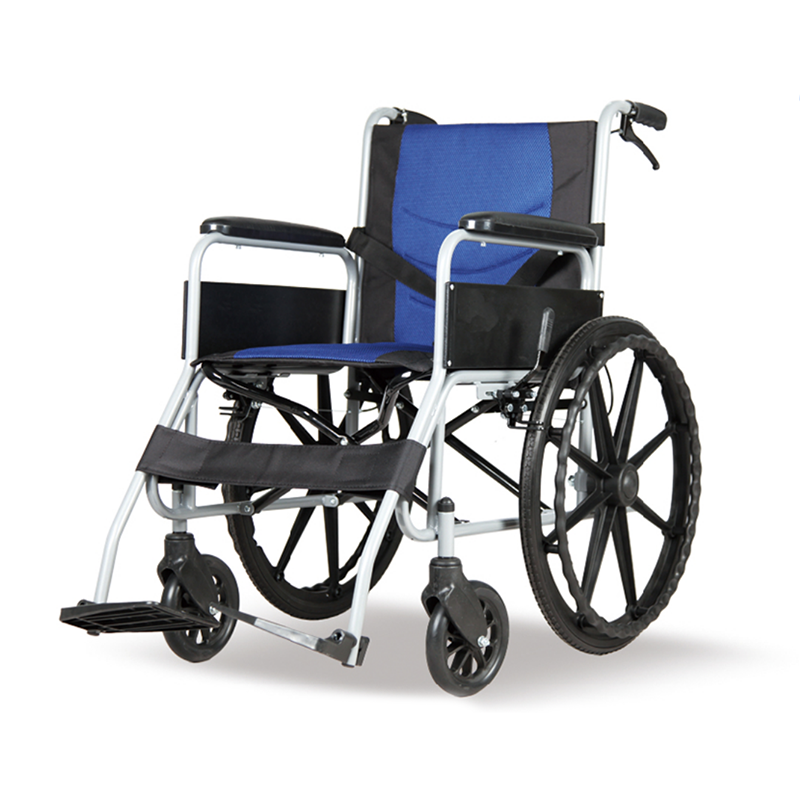 Medicinsk utrustning Stål Justerbar hopfällbar manuell rullstol med CE