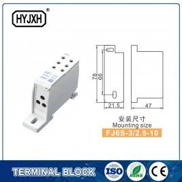 FJ6S-1 three-inlet multi outlet DIN rail  type  connection terminal block(elaborate type)