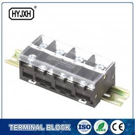 Din rail type combination four-inlet multi-outlet connection terminal block