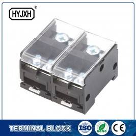 Din rail type combination two-inlet multi-outlet connection terminal block