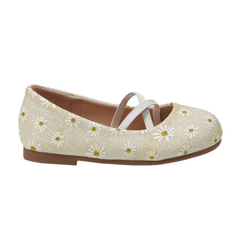 Shiny Glitter Little Daisy Girls Flats OEM/ODM Wholesale Glitter Ballet Flats