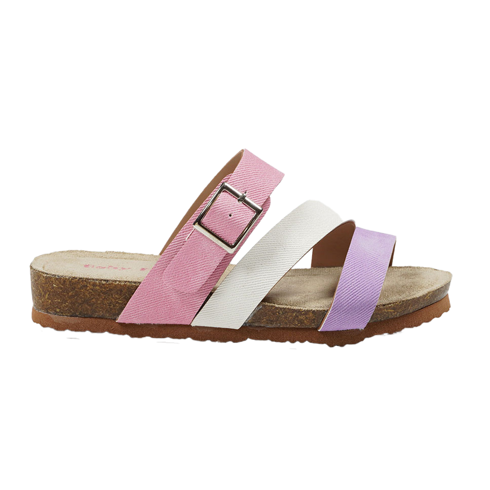 Girl’s Buckle Wedge Slide Sandal Footwear Pink