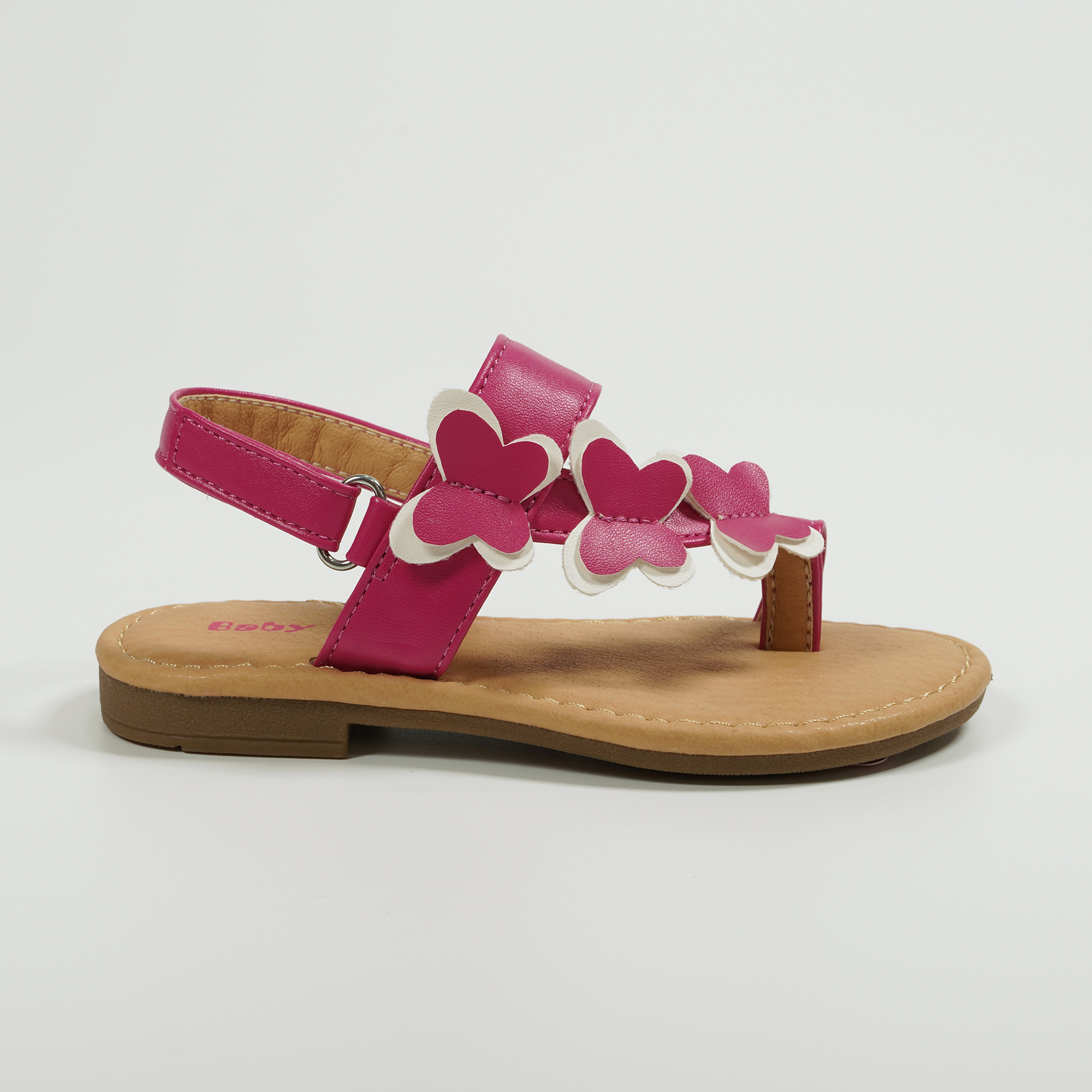 Rose Rooi Drie Skoenlapper Sandale Duim Strip Gemaklike Sandale Uitgestalde beeld