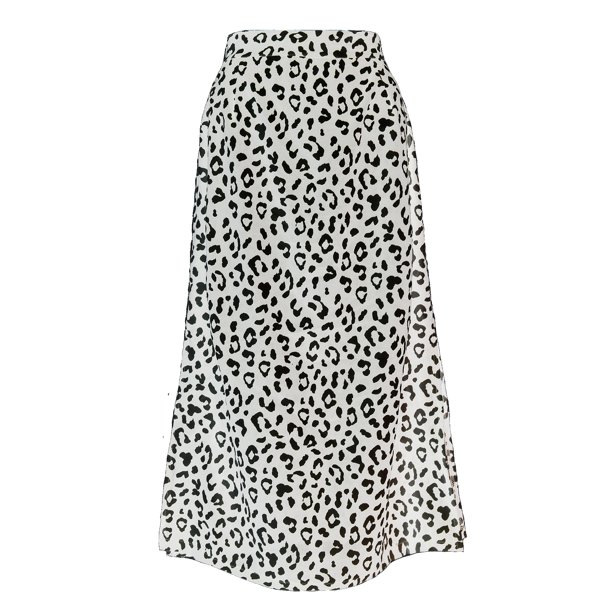 Leopard Dot Print High Fashion Elastic Waist Maxi Skirts Akazi
