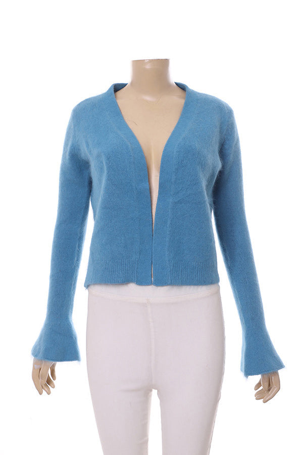Clothing Supplier Flared Sleeve Knit Women Cardigan