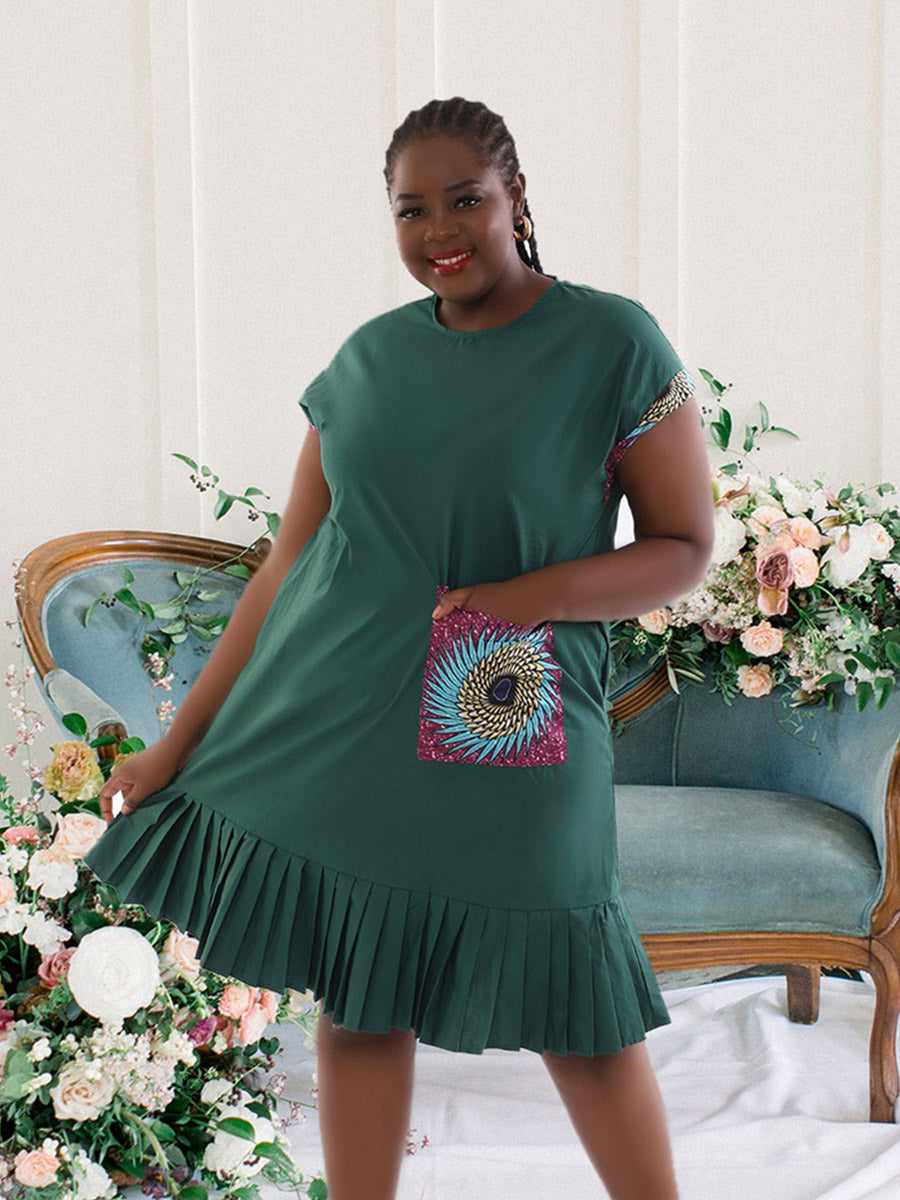 ODM Apparel African Stylish Womens Short Sleeved Plus Size Dress
