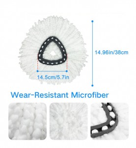 ការជំនួសចំណុចទាញមូលដ្ឋានរបស់ Spinn Mop សម្រាប់ O-Ceda EasyWring Microfiber Spinn Mop Refills Head