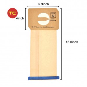 Ekološki prihvatljive zamjene papirnate vrećice za prašinu za Electrolux uspravne usisavače Stil U Electrolux Vreće tipa U