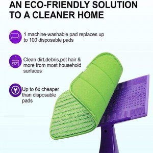 Microfiber Reusable Mop Pads ເຂົ້າກັນໄດ້ກັບ Swiffer WetJet Mops Floor Cleaning Mop Head Pads Work Wet and Dry
