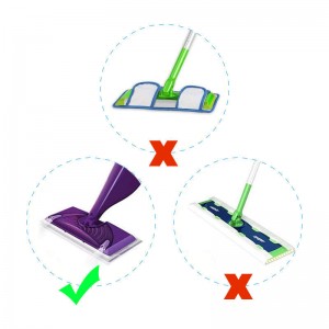 Microfiber Reusable Mop Pads Cocog sareng Swiffer WetJet Mops Floor Cleaning Mop Head Pads Work Baseuh sareng Kering