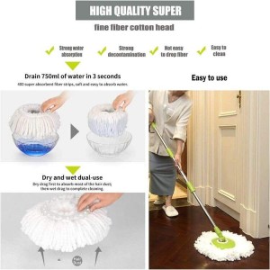 Taglia Universale 16 CM Spin Replacement Round Mop Pad Mop in Microfibra Ricarica Spin Magic Mop Round Forma Standard
