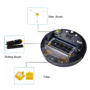 Kit d'accessoris de peça de recanvi de raspall lateral de truges de filtre millorat per a robot aspirador iRobot Roombas 700 Series 760 761 770 780 790